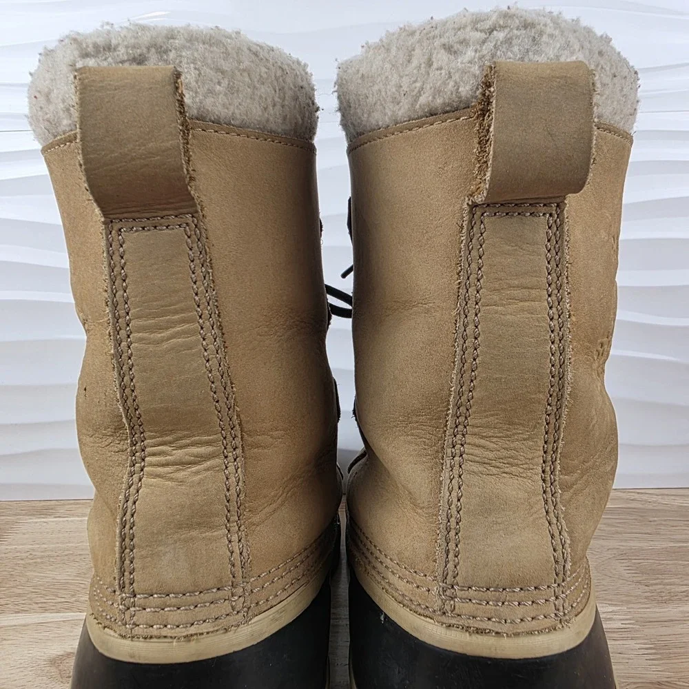 Sorel Caribou Boots Mens Size 10 Buff Tan Waterproof Insulated Winter NM1000-281